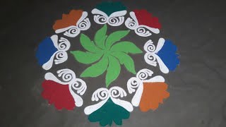 ||अतिशय सुंदर अशी संस्कार भारती रांगोळी काढायची सोपी पद्धत ||Latest Beautiful Colour Rangoli Design