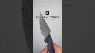 Kansept Fenrir K1034Z2 Damascus, Blackwashed Titanium, Purple