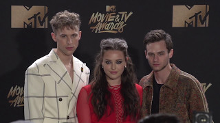 Katherine Langford, Tommy Dorfman, Brandon Flynn Red Carpet Mtv Movie & Tv Awards