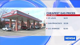 Gas-tracking site shows St. Louis has lowest gas prices in the country