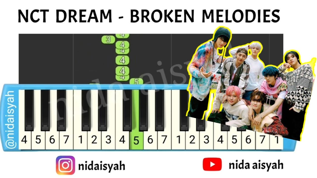 NOT ANGKA PIANIKA BROKEN MELODIES NCT DREAM TUTORIAL MUDAH MAIN