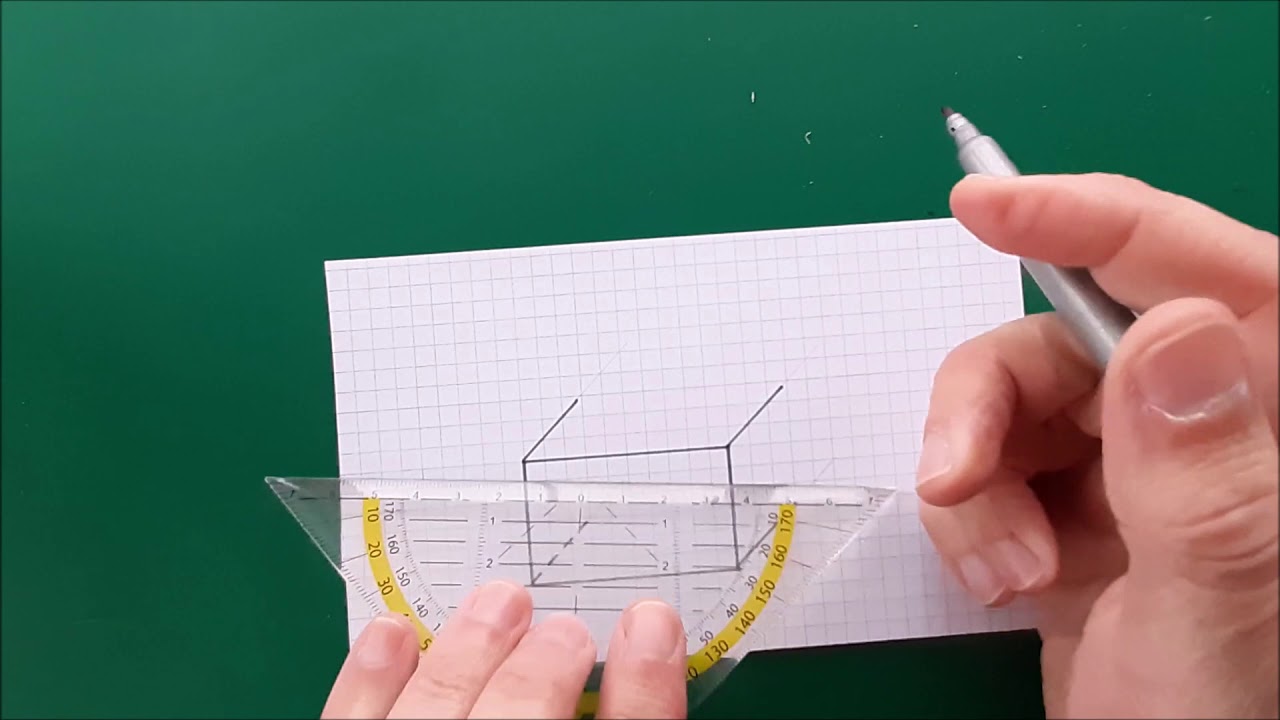 Een balk met afmetingen 5 cm, 4 cm en 3 cm tekenen