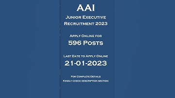 AAI Junior Executive Recruitment 2022 – Apply Online for 596 Posts