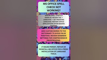 MS office spell check | Microsoft excel full course