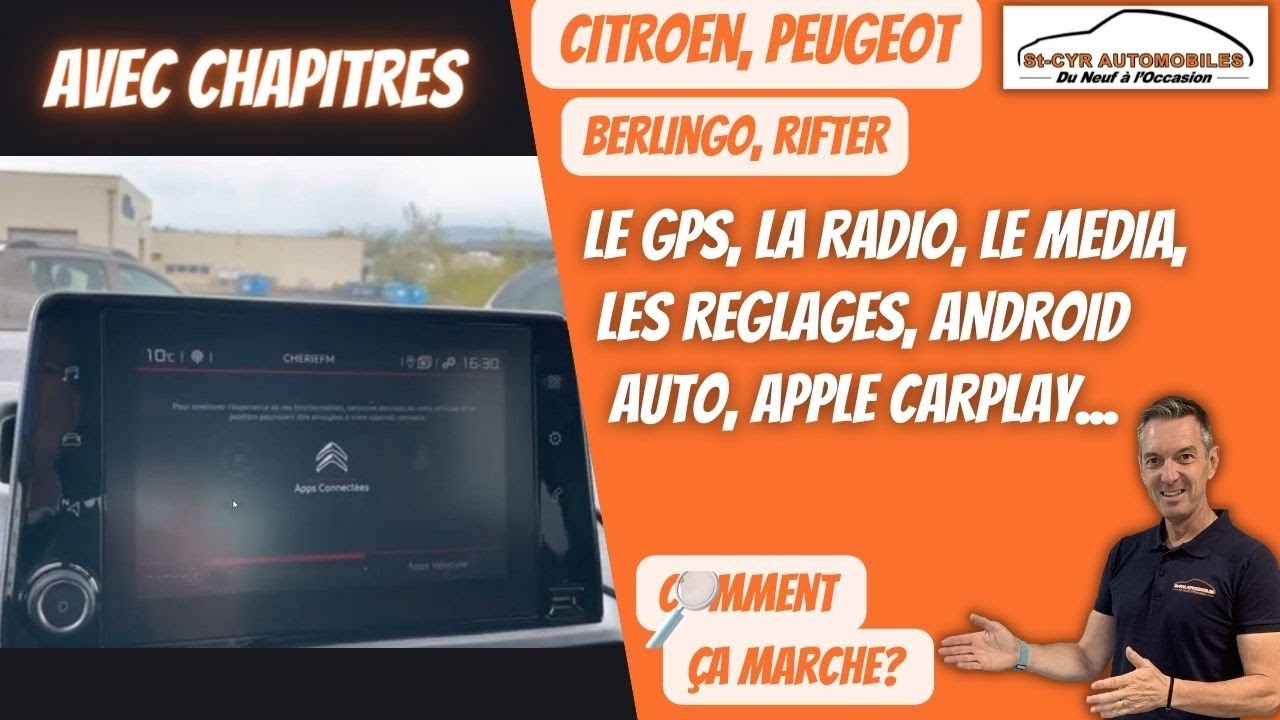 AUTORADIO GPS CarPlay & Android Auto pour PEUGEOT/ CITROËN - Berlingo  Partner Jumpy Expert - Équipement auto