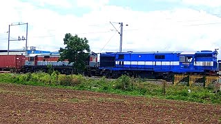 High speed Twin Alco hauling  BLC rake & Gigantic double container freight powered by WDG4G 49100