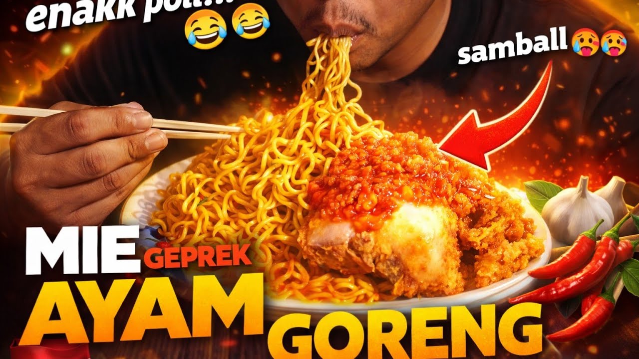 Semoga sukses, Makan mie sukses pedas tambah ayam geprek 