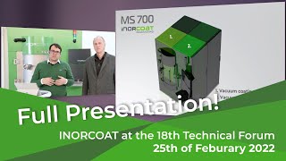 New and innovative, high-strength, long-lasting PVD coatings - INORCOAT at the Technical Forum