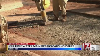 Multiple water main breaks causing issues across Durham