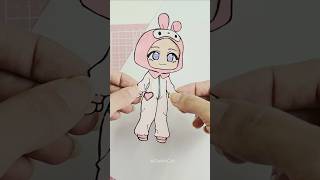 Making a onesie for my gacha paper doll ✨️🩷 #mymelody #gl2 #sanrio #paperdoll #gachalife