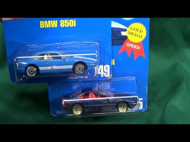 1/43  850i 8シリーズ 1991 ブルーメタリック Hot Wheels BMW 850i All Blue Card #149 From 1991 - YouTube