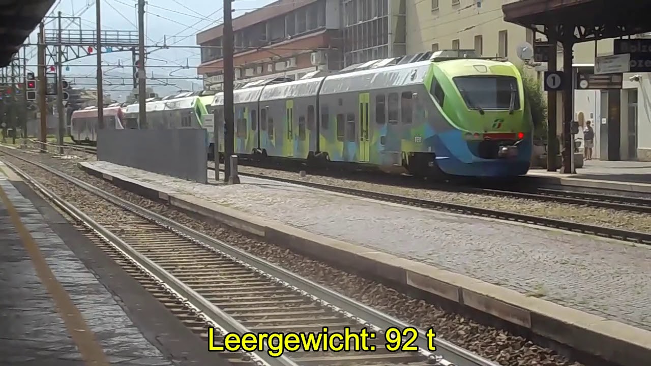 FS Ale 501 und 502 (Alstom Coradia Meridian) im Bahnhof Bozen (Südtirol)