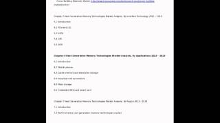 Next Generation Memory Technologies Market Share 2013 - 2019