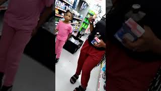 Candid Ebony Feet In Black Furry Slides At Family Dollar
