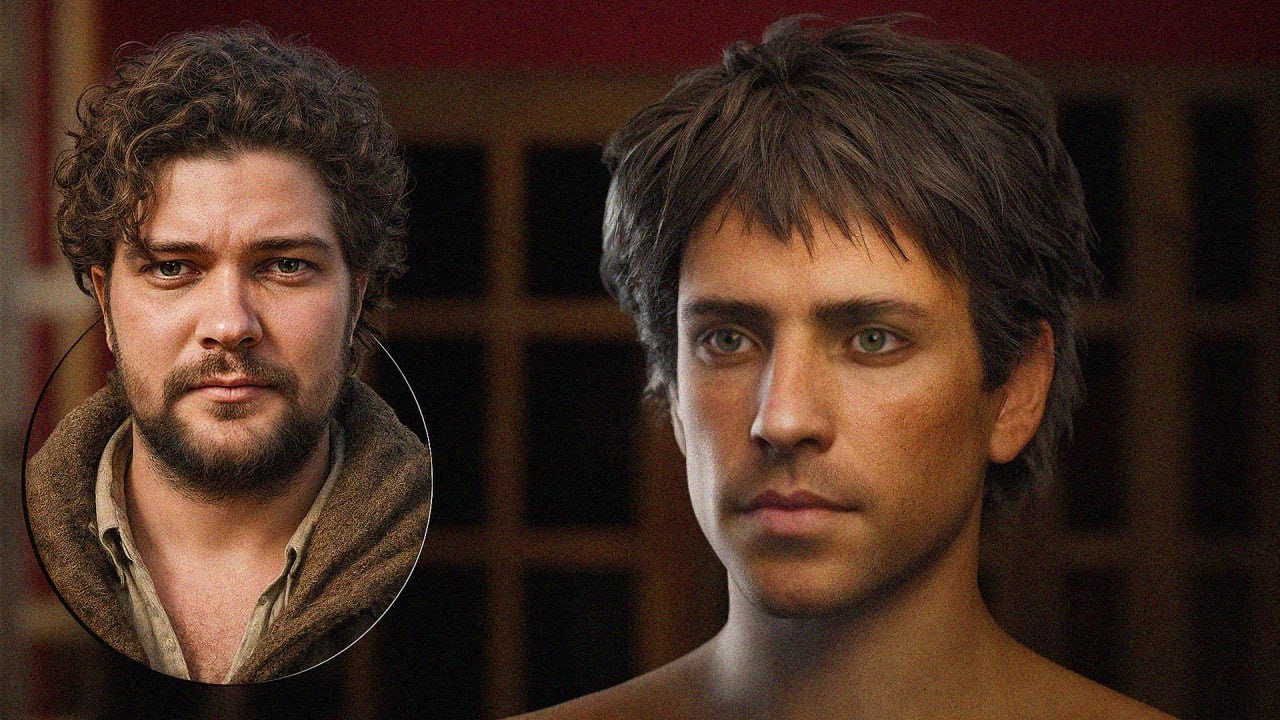 Лука Моро. Волосы, Борода, брови/ресни. Blender, Unreal. Деревенские люди.  #34