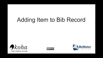 Adding Item to Record in Koha