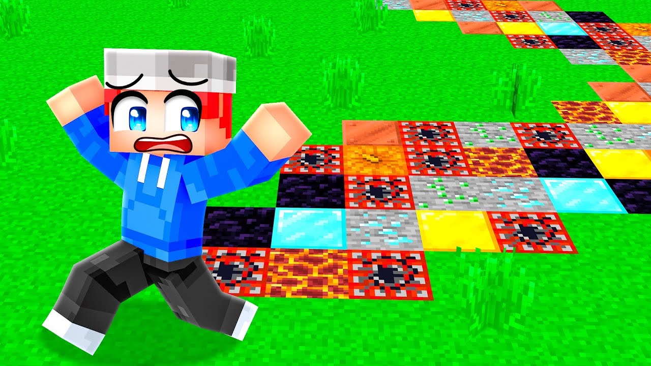 Minecraft, но при ходьбе появляются случайные блоки!