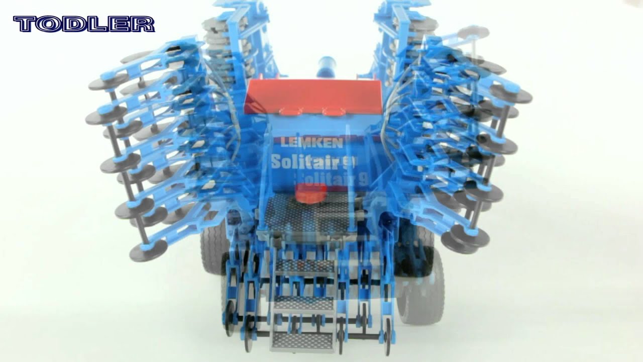 Semoir Agricole Bruder Lemken Solitair 9 - Échelle 1:16 - Jouet Ferme Tracteur - Trémie Ouverte