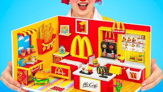 Amazing Dollhouse Idea! Girl Build Tiny McDonalds Kitchen House for Pet  12 Minutes Satisfying DIY