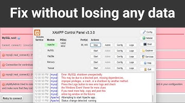 Mysql Shutdown Unexpectedly Solve Without Losing Any Data | Error Mysql | Bangla Tutorial