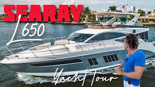 Charter Tour of the 2017 SEARAY L650 flybridge // $2,000,000 Sea Ray L650 Yacht tour