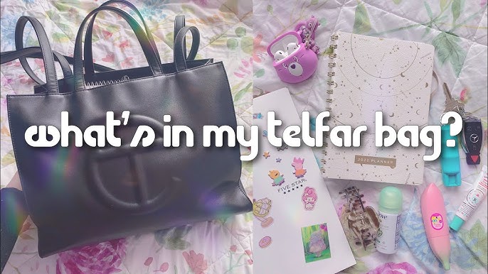 what's in my bubblegum pink telfar bag 💓 #aniayachanel #whatsinmypurs, whats in my telfar bag