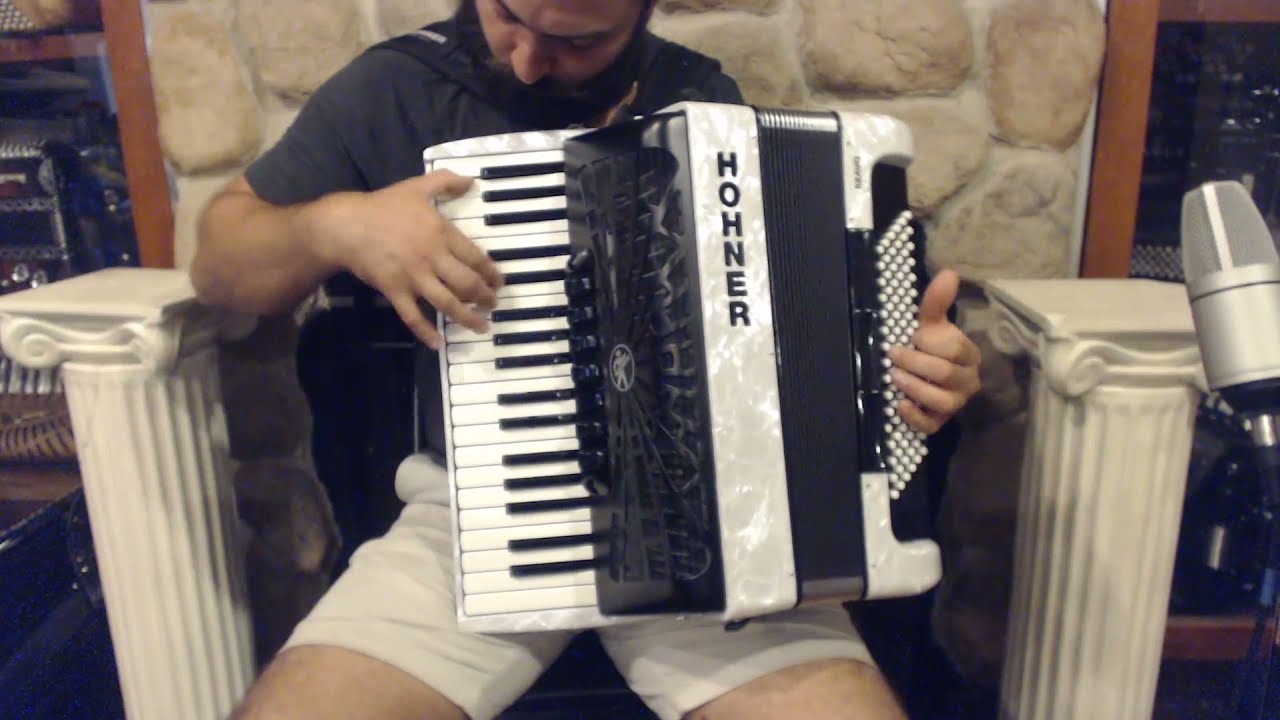 4954 - Certified Pre-Owned White Hohner Bravo III Piano Accordion LMM 37 96 $1499