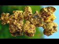 Gold nuggets refining raw gold into pure gold