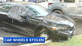 New Honda owner wakes up to wheels stripped, window smashed in Philadelphia