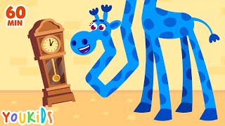 Hickory Dickory Dock Song with Elephant & other Animals | Youkids Nursery Rhymes