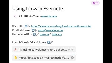 Manage links in notes and tasks in Evernote