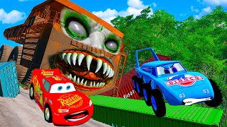 Lightning McQueen and MATER and DINOKO vs Zombie BALAZ Pixar cars Zombie apocalypse in  BeamNG.drive