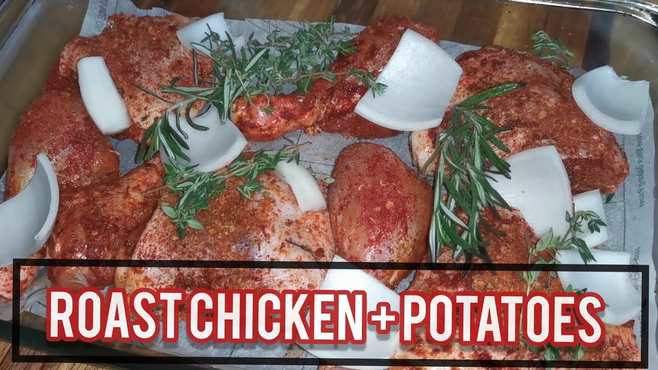 What's for dinner | Cook with me #14 | Oven roasted chicken & potatoes + green beans - YouTube