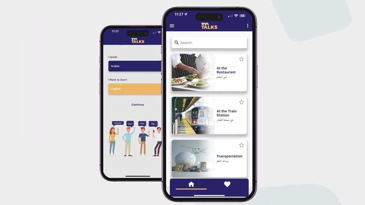 100Talks- التطبيق رقم 1 لتعلم اللغات الأجنبية حمله الآن