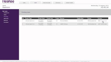 Cancel leave pending approval in HeeRee employee leave system