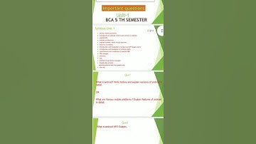 mobile application development bca imp question mcu