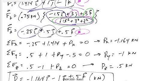 Statics - 3D Particle Equilibrium example 1 part 2