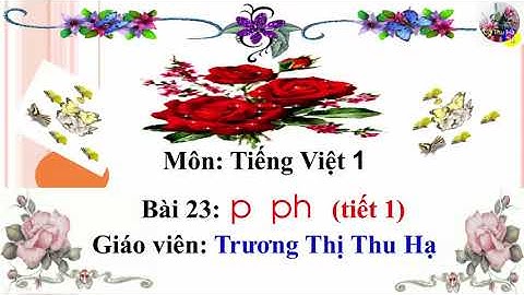 LỚP 1| TIẾNG VIỆT| SÁCH CÁNH DIỀU| BÀI 23: P  PH (TIẾT 1)| CÔ THU HẠ