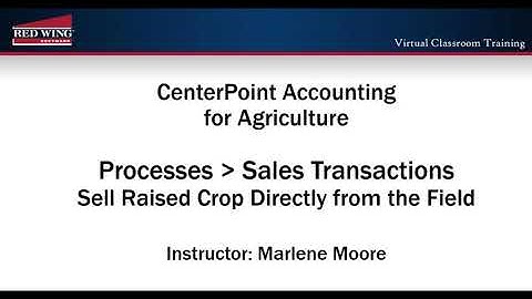 How To Sell Raised Crop Inventory from the Field in CenterPoint