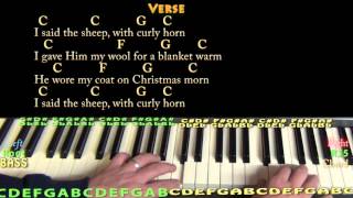The Friendly Beasts (Christmas) Piano Cover Lesson in C with Chords/Lyrics