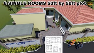 Cost of building 6 single rooms self contained on 50ft by 50ft in Uganda