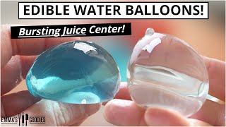 EDIBLE WATER BALLOONS !! *Bursting Juice Center*  How to make Edible Water Bottles