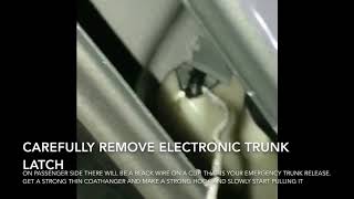 Bmw 3 series e90 e92 keys locked in trunk release open trunk dead battery