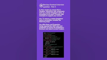 Accessibility in custom dropdown menu - Barclays frontend interview question - Part 3 #javascript