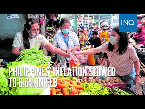 Philippines’ inflation slowed to 8.6% in Feb