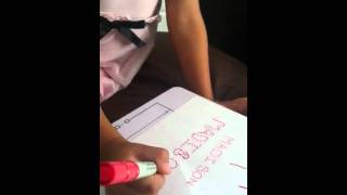 Madison writing her name