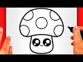 How to draw a mushroom easy  cute mushroom drawing easy