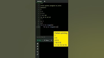 pattern printing in python |pattern printing using for loop#viralshorts