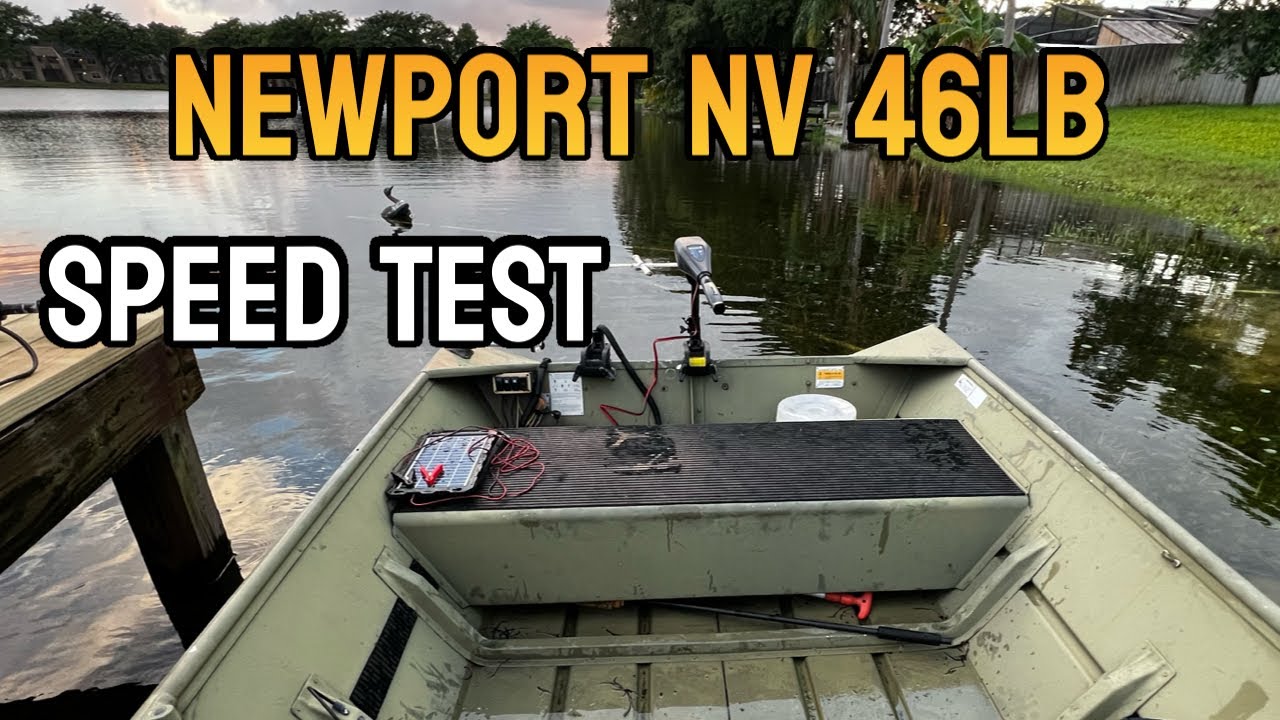 Newport Vessels NV 46lb Thrust 12V Trolling Motor Speed Test On Lowe 1448M Jon Boat