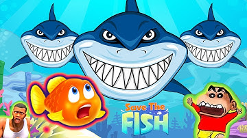 SHINCHAN OGGY AND JACK  Saving FISH from EVIL SHARK | OGGY GAME |In SAVE THE FISH |  @KidsoFunia